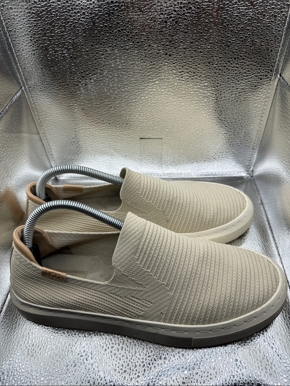 Ugg Slip-On Knit Sneakers in Light Taupe